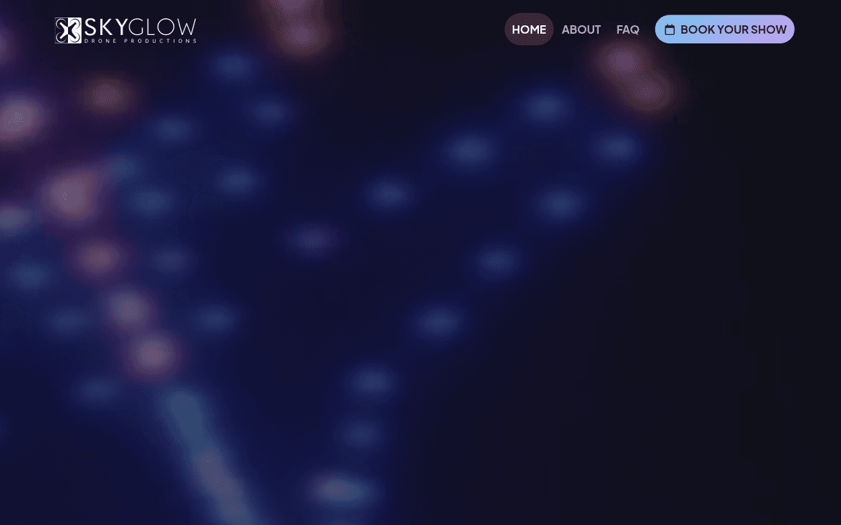Skyglow Drones website homepage after the SEO rebuild