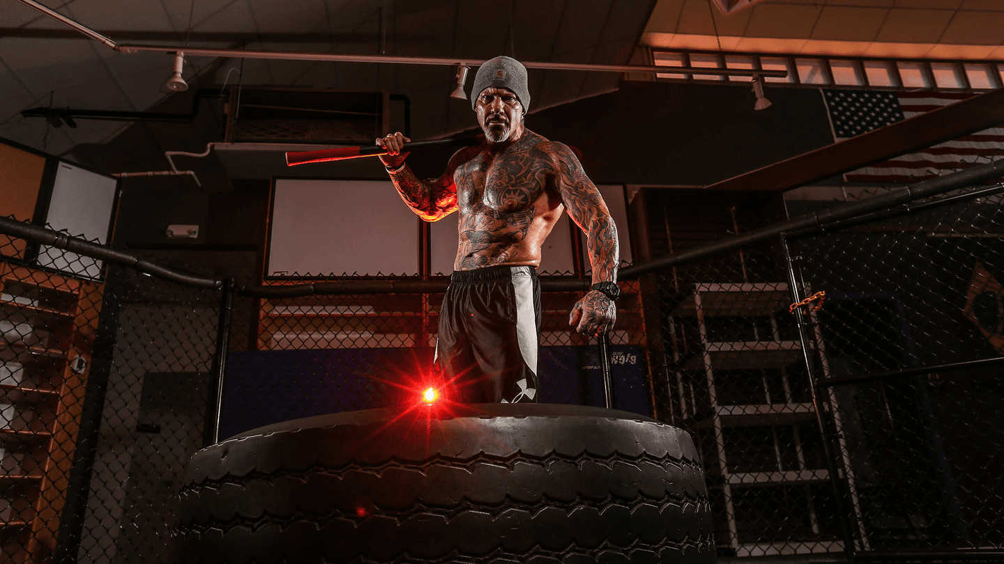 An athlete training in the Strength 4:13 gym, the faith-based program the platform was built for