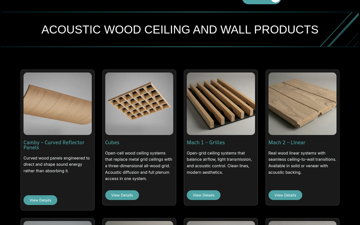 Product catalog grid on pennerarchitectural.com