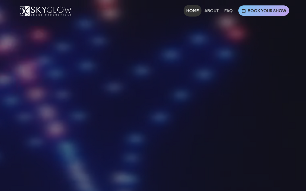 Skyglow Drones website homepage after the SEO rebuild