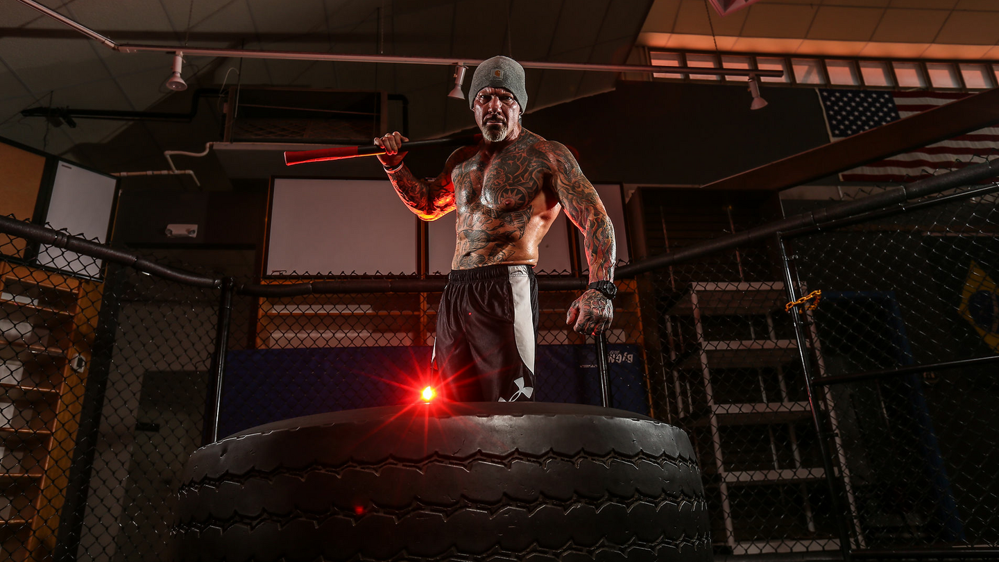An athlete training in the Strength 4:13 gym, the faith-based program the platform was built for